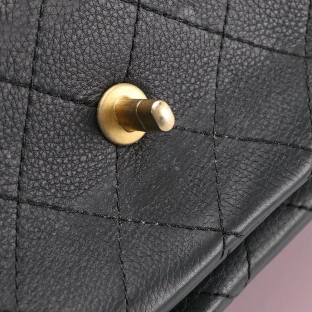 Chanel Black Calfskin Stitched Archi Chic Large Shopping Tote